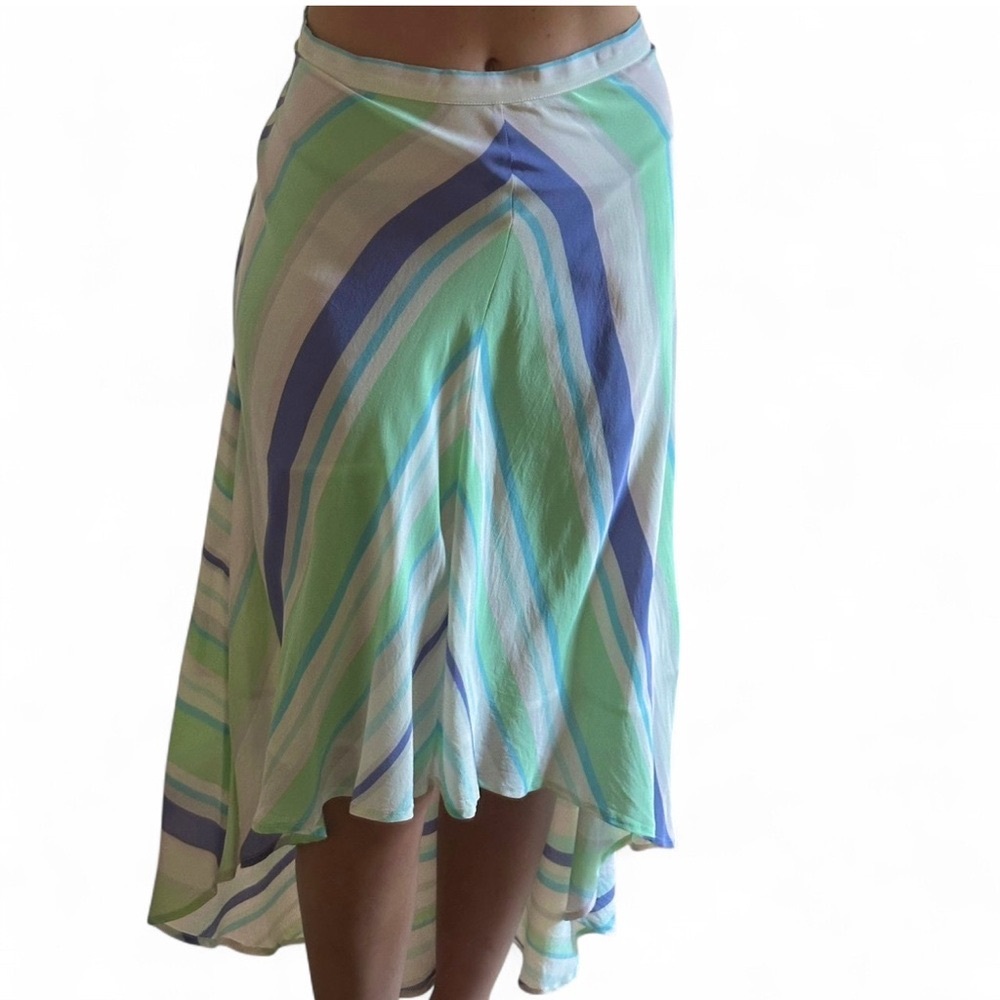 NEW NWT Tori Richard Green Asymmetrical Wrap Midi Skirt